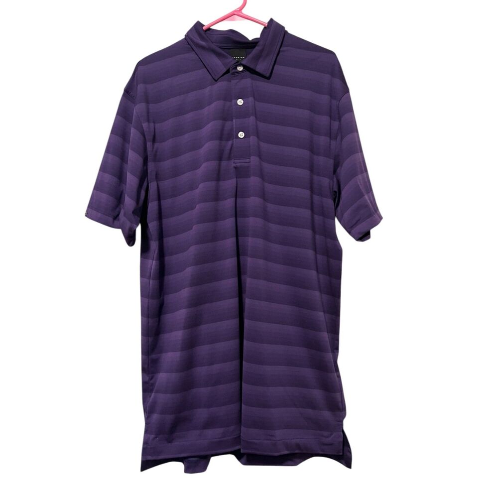 Dunning Golf Mens Purple Stripped Polo Shirt Sz XL